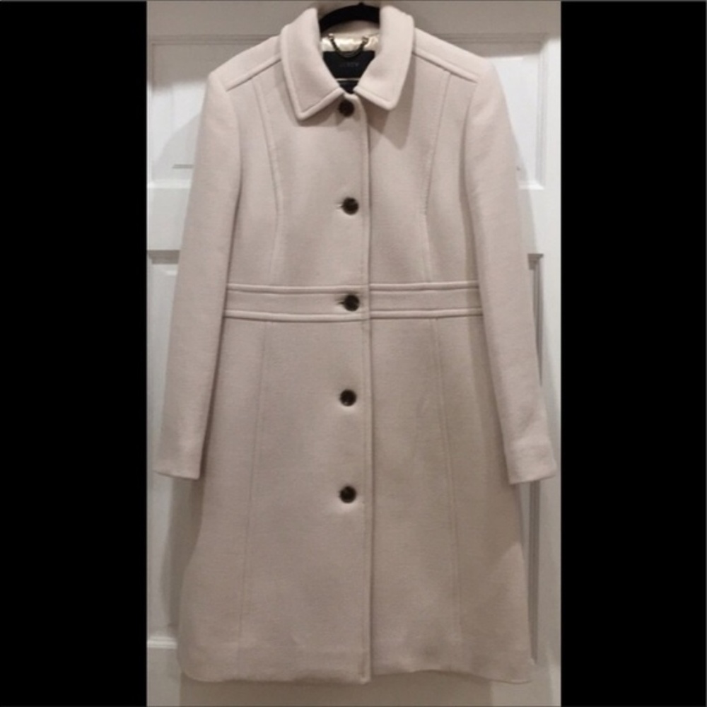 JCrew  Wool Double Cloth Lady Day Coat Ivory 10P